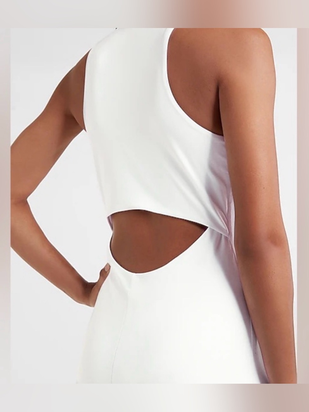 Express White Body Contour High Neck Back Cutout Dress in Size Small - Picture 3 of 6